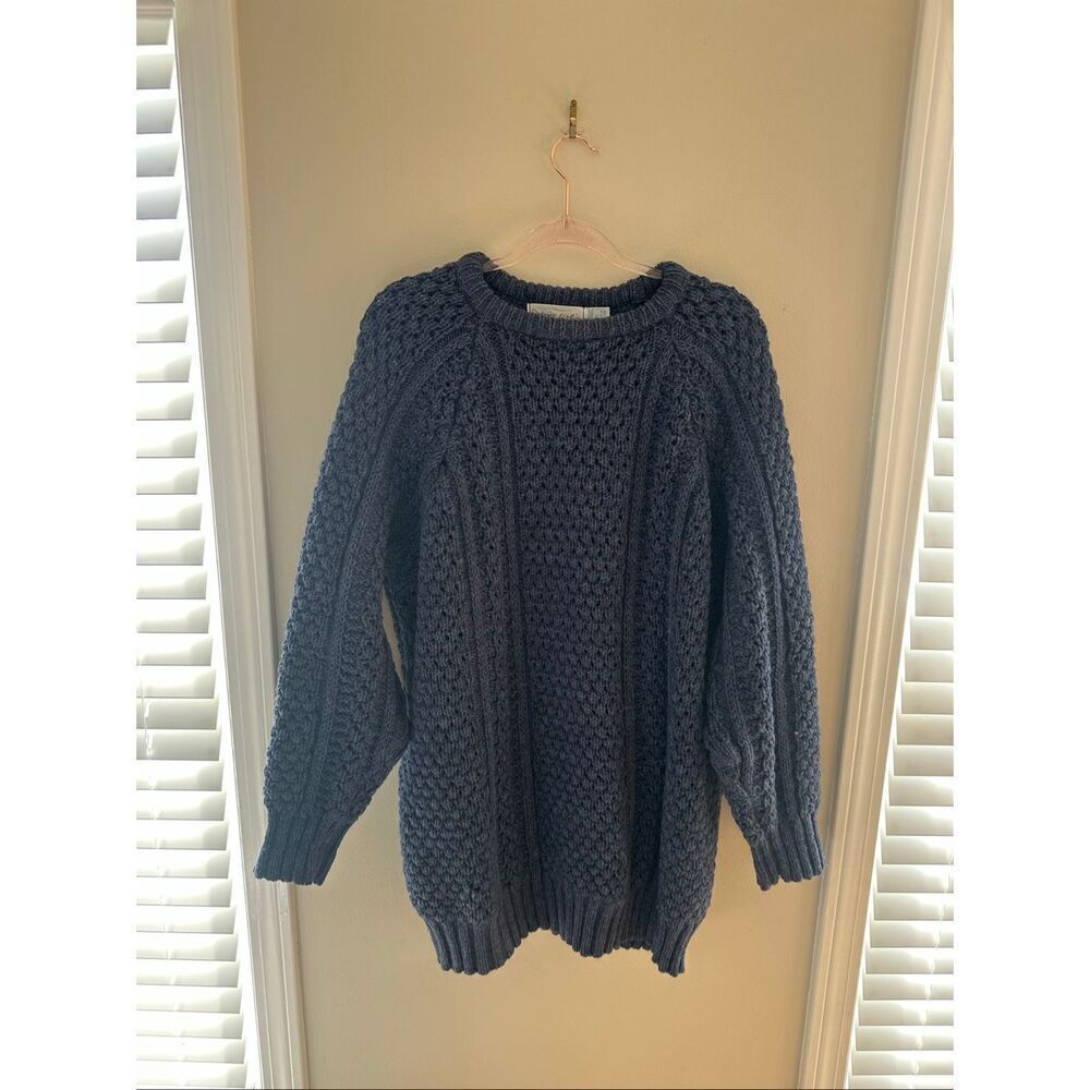 Vintage Patrick Malin Navy Donegal Ireland Size XL 100% Pure New Wool